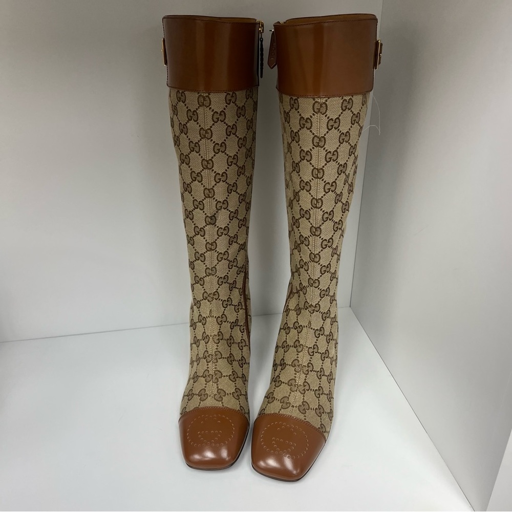 Gucci Women's GG Knee-high Boot in Tan